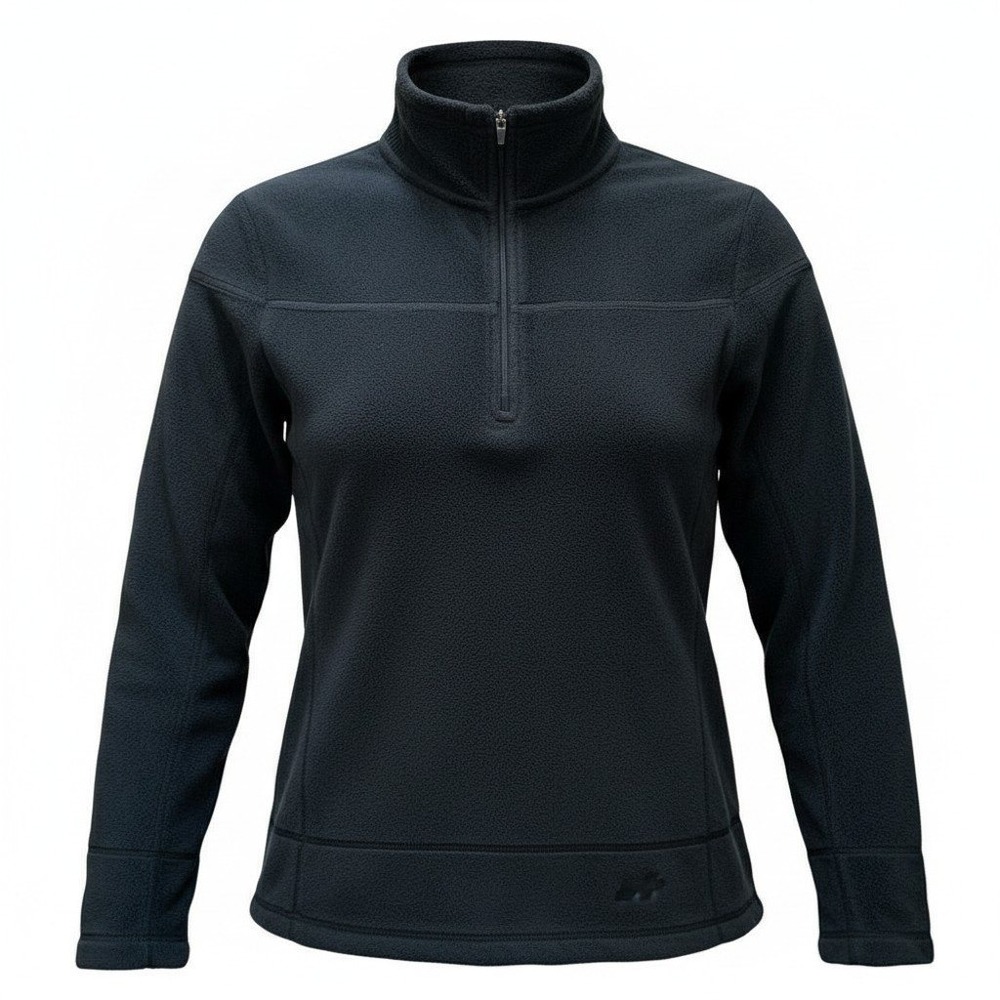 Koppen Outdoor Fleece Pullover Women Medium Black Quarter Zip Hike Camp Layering